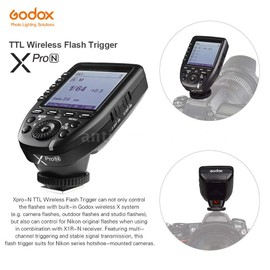 Godox Xpro-N TTL 2.4 G Wireless Blitzauslöser Flash für Nikon，1/8000s HSS, Großes Display Schräg Design，5 Dedicated Gruppe Knöpfe