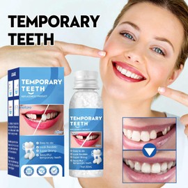 Dental Repair Kit with Moldable False Teeth - Temporary Solution to Replace Missing or Broken Teeth - Includes Repair Beads for Fixing and Filling - Ideal Fake Dental Replacement Kit