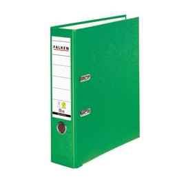 Falken Original Coloured PP Plastic Folder, Made in Germany 8 cm-Wide DIN A4 Pastel Light Green Colour Ring Binder, Vegan-Friendly Lever Arch Folder, Letter Folder, Office Folder, Slotted Folder