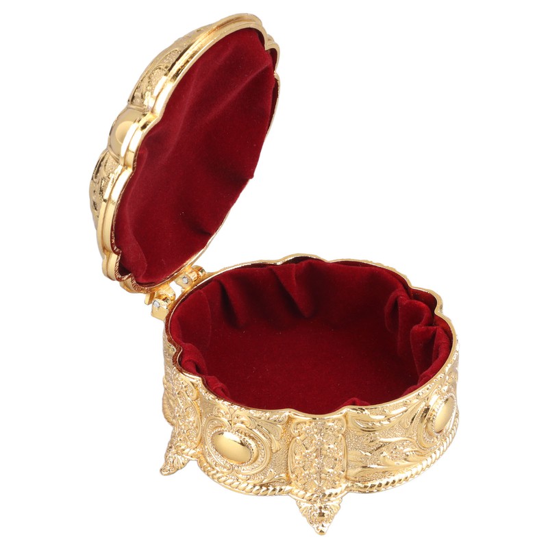 Metal Jewelry Box Innovative Light Luxury Shell Flower Round Trinket