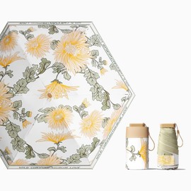 KCKEYS Portable Mini Umbrella, Compact Folding Design, 99% Protection Rate, Candy Colors Umbrellas (Golden Fran)