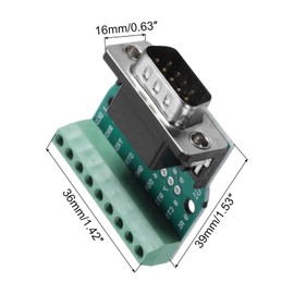 TA-VIGOR 2pcs D-sub DB9 Breakout Board Connector 9 Pin 2 Row Male Plug RS232 Serial Port Solderless Terminal Block Adapter for CNC PC Printer