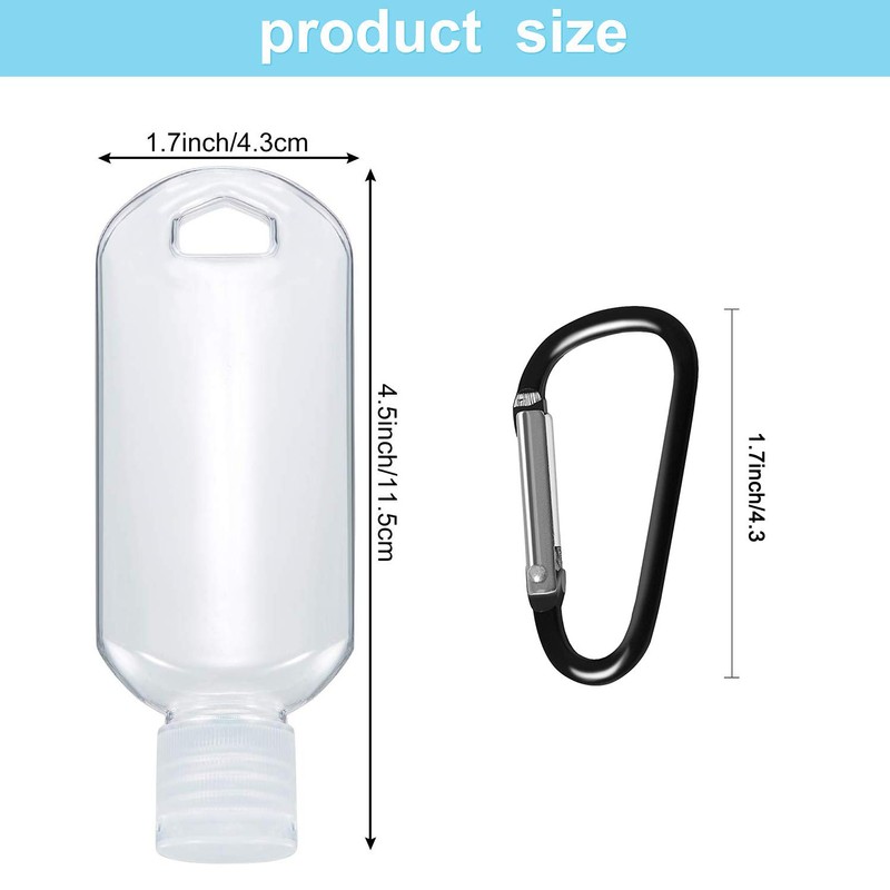 VHOPMORE 8 Pcs Travel Size Bottles with Keychain Hand Sanitizer