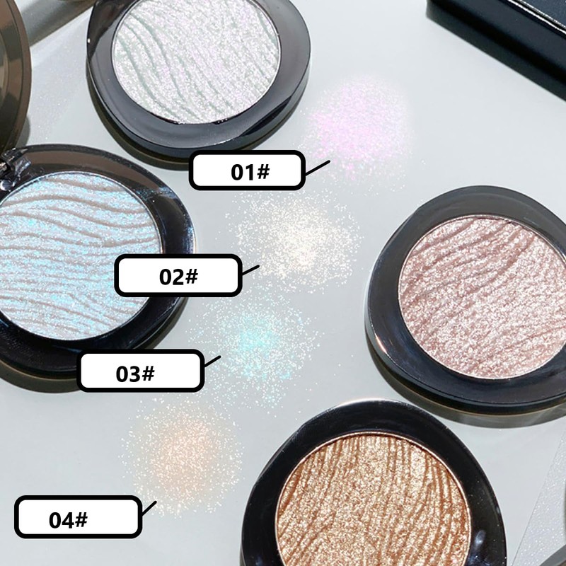 KARLOR Makeup Highlighter Palette, Glitter Eyes Face Highlighter Powder Eyeshadow