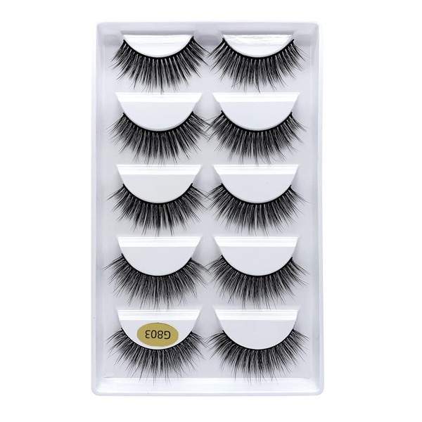 Wispy Lashes False Eyelashes Natural Look Short Fluffy Faux Mink
