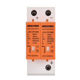 Heschen Surge Protective Device for PV, LYD1-PV1000, 2P 1000VDC 20KA, Fire-Proof, 35mm DIN Rail Mounting (1)