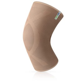 Actimove EVERYDAY SUPPORTS Kniebandage mit geschlossener Patella - feste Kompression, robust - Helix Design - bei Überlastung und chronischen Knieschmerzen - Beige, Extra Large