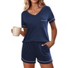 Ekouaer Pajamas Set for Women 2 Piece Sleepwear Short Sleeve