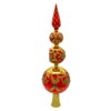 Kurt Adler Bellissimo Glass Red and Gold Finial Treetop