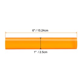 sourcing map 6 x 1 Inch Acrylic Clay Roll Solid Non-Stick Plastic Round Tube Roller Polymer Clay Stick Fondant Rolling Pin for Shapes Modelling Crafts Orange