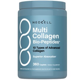 NeoCell Multi Collagen Peptides | 360 Caplets | Superior Absorption | Types I, II, III IV, VIII, X, XII, XXII | for Women and Men