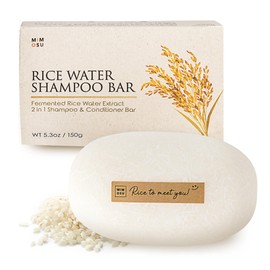 mimosu Hair Growth Shampoo Bar, Fermented Rice Water 2-in-1 Shampoo & Conditioner, 5oz, Unscented, pH Balanced, Solid Bar for Oily Hair, Korean Hair Care