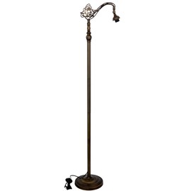 TCODTPOL Tiffany Floor Lamp Base Only, for 12-18 Inch Stained Glass Lampshade Height 67 Inch Bronze Finished Resin Base Antique Standing Lighting Base Replacement Only Wide 11 Inch(E (W11H67 Inch))