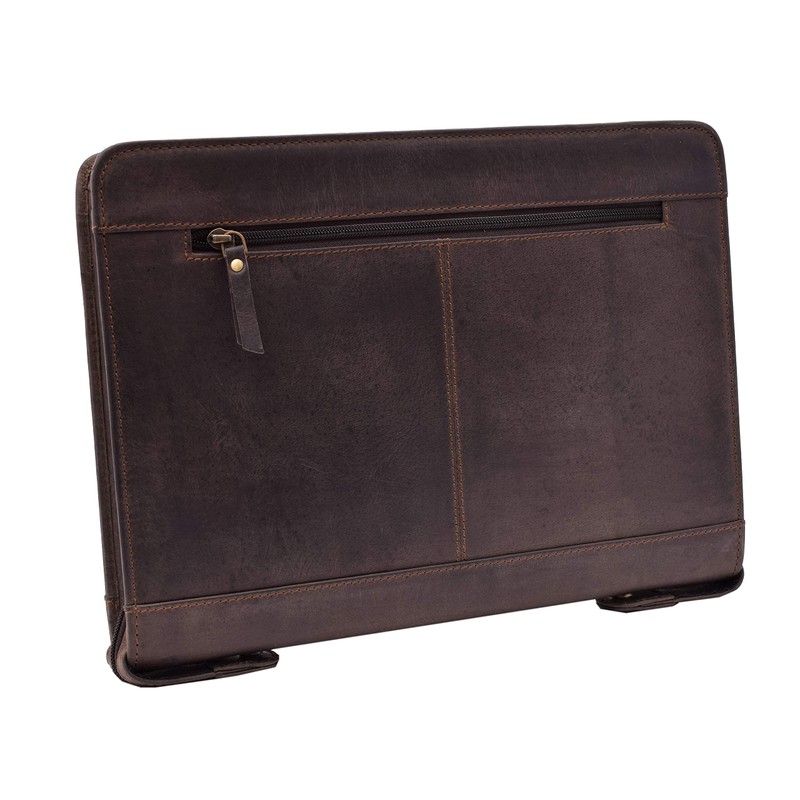 MENZO Leather Writing Case, Document Folder, Genuine Buffalo Leather Folder,