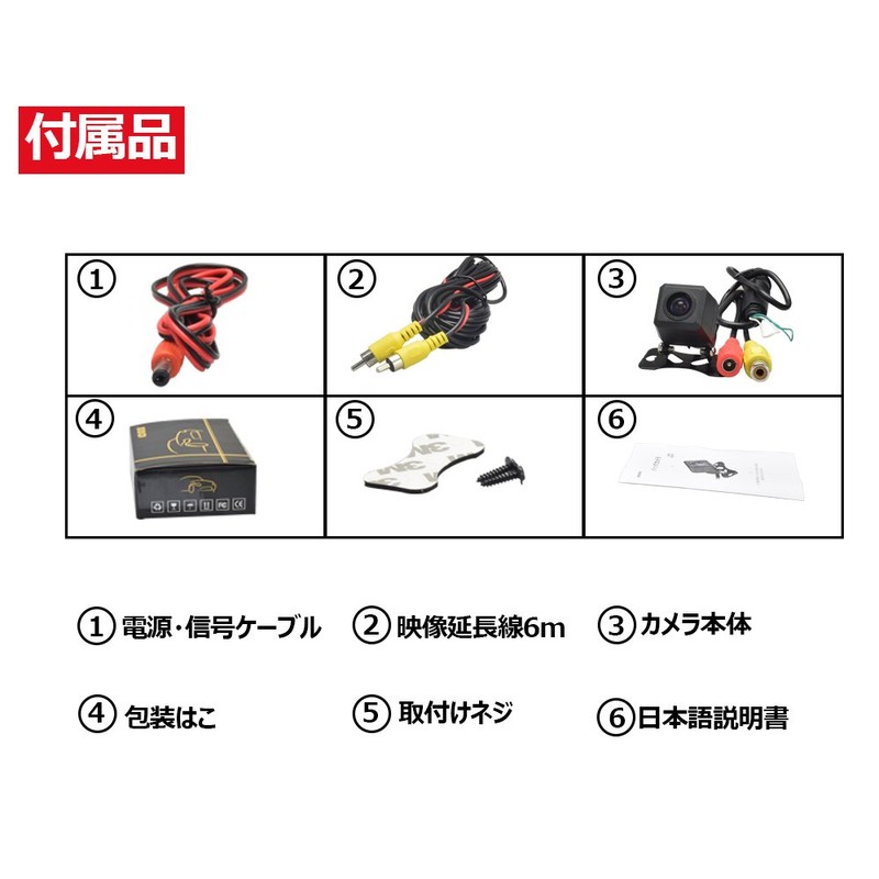 LOSKA Backup Camera, Waterproof IP68, 170° Wide Angle Lens, CCD,