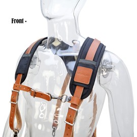 Construction suspenders for carpenter, men for framing Leather tool belt