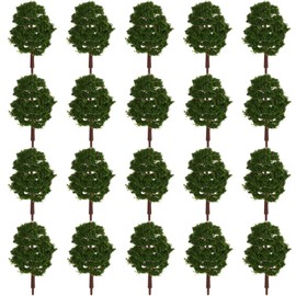 Sewroro 20pcs Mini Model Trees Scale Trees Miniature Fake Diorama Trees Green Train Scenery Landscape Tree Railroad Architecture Scenery for DIY Crafts Building Model