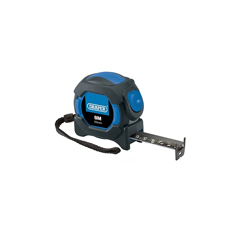 Draper 04771 Auto Lock Measuring Tape, 8m/26ft, 25mm, Blue and