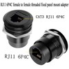 QIANRENON RJ11 Embedded Threaded Fixed Mount Adapter CAT3 RJ11 6P4C