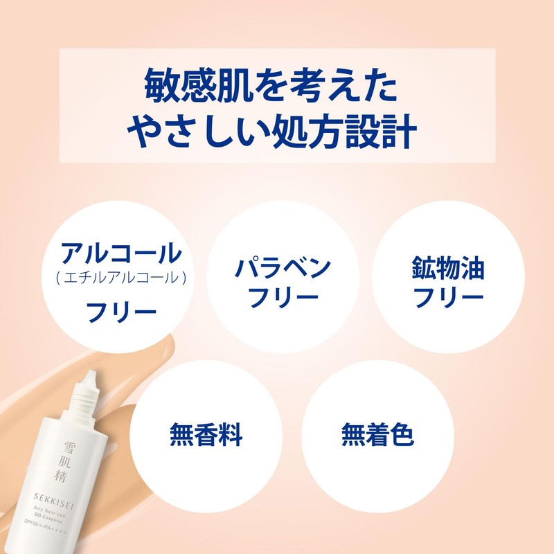 Sekkisei Clear Wellness Airy Skin Veil, BB Essence, 02, Natural