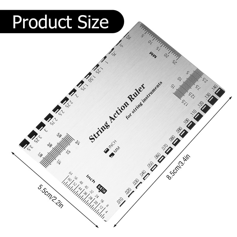String Action Gauge Ruler, Guitar Tools for Electric Bass and