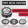 Generic 4Pcs Universal Fit Hub Cap, 56mm OD, Black, Polished