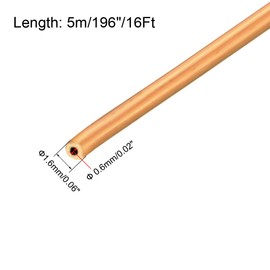 uxcell Refrigeration Tubing, 1/16" OD x 1/32" ID x 16 Ft Soft Coil Copper Tubing