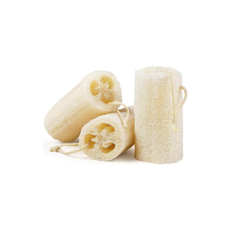 Esponja de lufa egipcia natural paquete de 2 exfoliante corporal