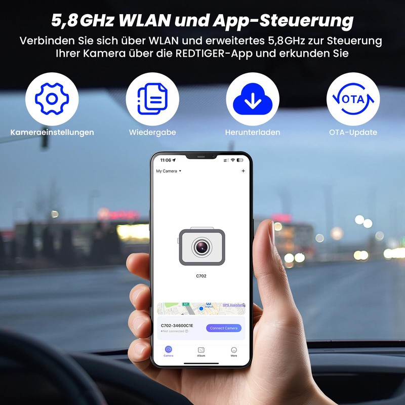Dash Cam, 4K WiFi Dash Cam for Car, Dash Cam