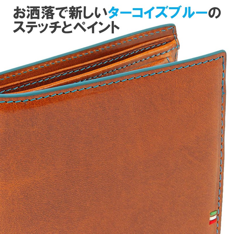 Golbe Bi-Fold Wallet Italian Leather Smart Model (Color Edge Version)