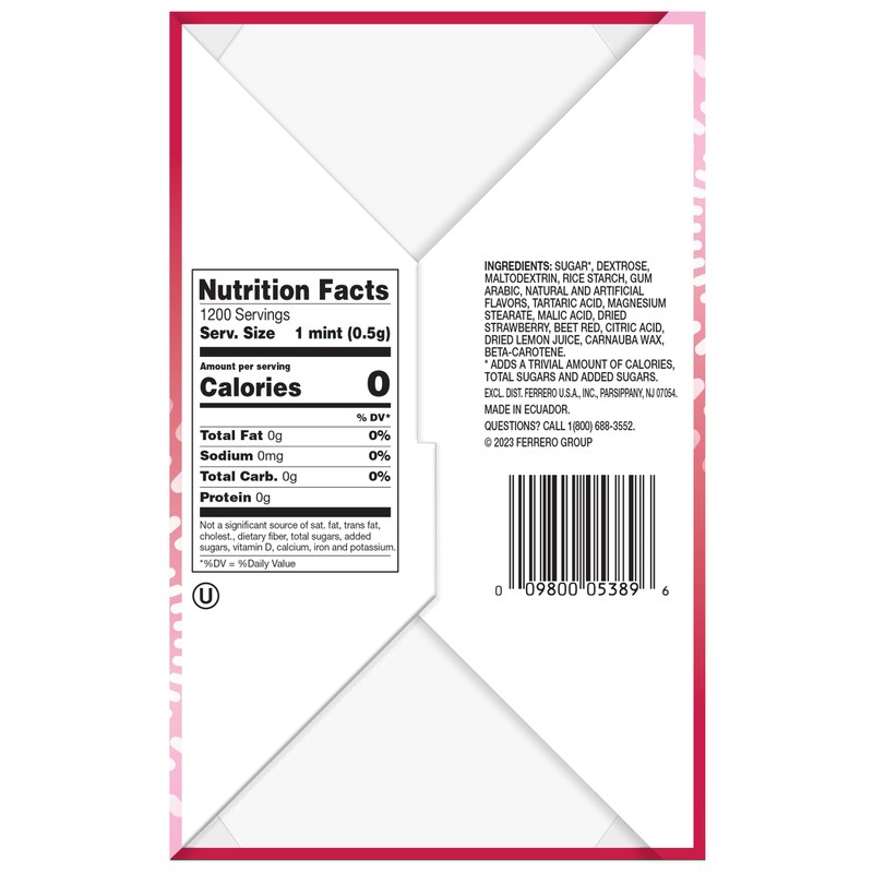 Tic Tac Strawberry & Cream, On-the-Go Pocket-Sized Mints, 100 pieces,