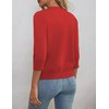 a.Jesdani Shrugs for Women Lightweight 3/4 Sleeve Open Front Red