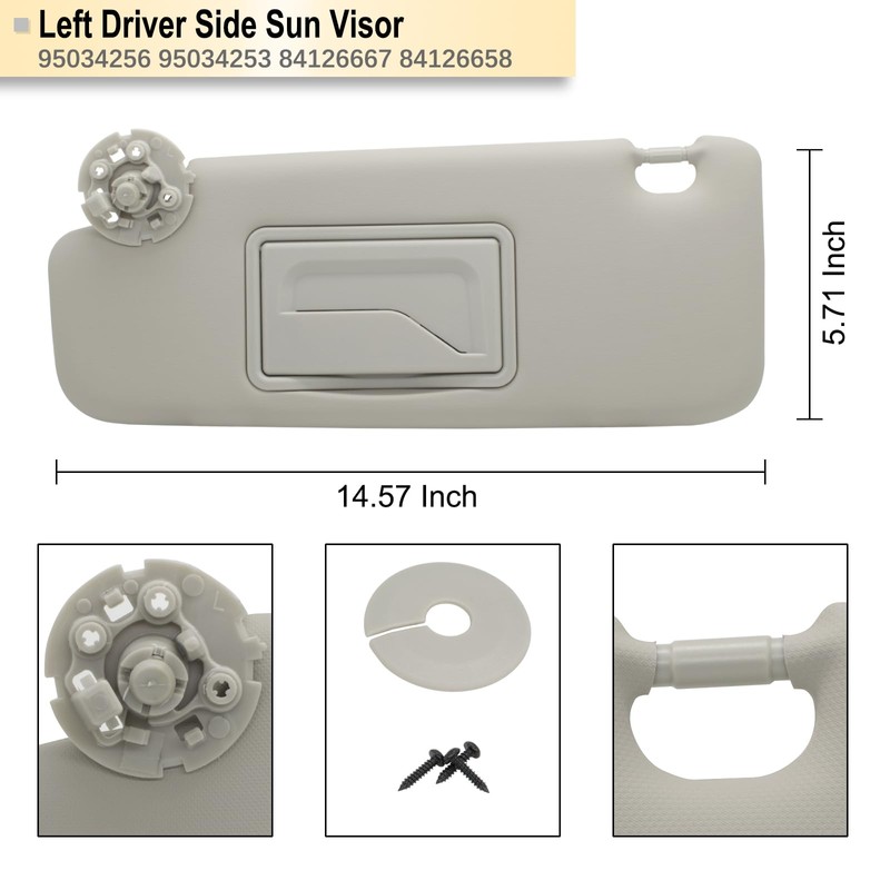 NHILES Left Driver Sun Visor Compatible with Chevy Cruze 2011-2019
