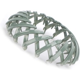 Pinza para el Cabello con Forma de Nido de Pájaro, Pinza para el Cabello Retráctil Moño o Caballo con Dientes, Expandible, Simple y Ele (Verde)