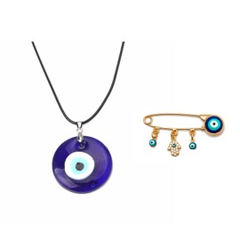 Turkey Evil Eye Brooch Pins Blue Lucky Eyeball Hands Brooch Charm Ethnic Microinlay Tiny Lapel Pin Brooches Jewelry for Men Women Vaction Gift-B, Metal, metal