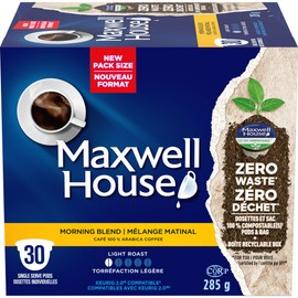 Maxwell House Morning Blend Coffee 100% Compostable K Cup Coffee Pods, 285g