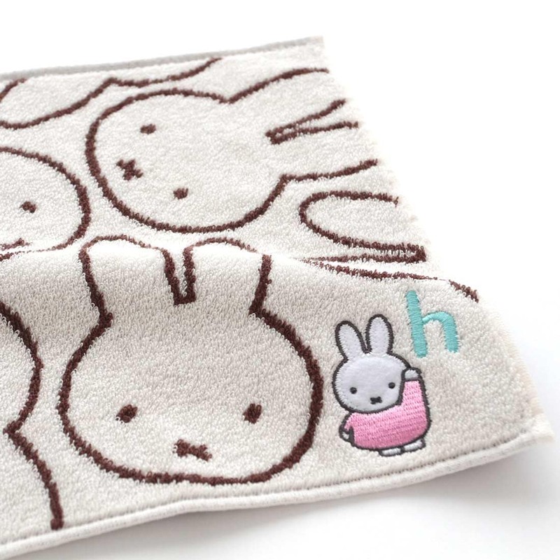 Miffy Initial Towel Handkerchief, Women's Towel, Hand Towel, Approx. 9.8