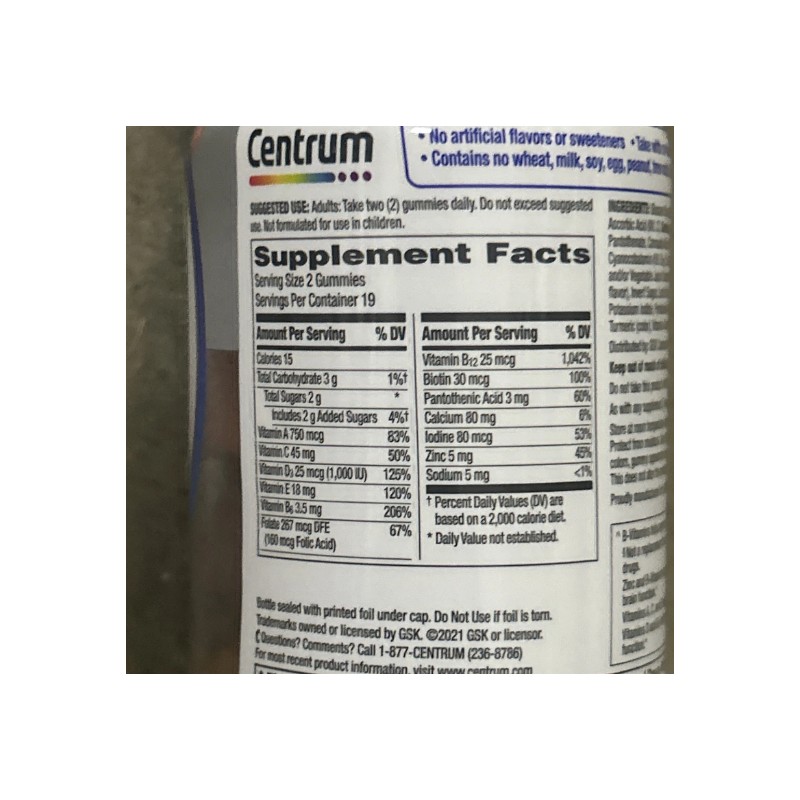 2 Pack Centrum Men Multigummies Multivitamin Multimineral Gummy - 38