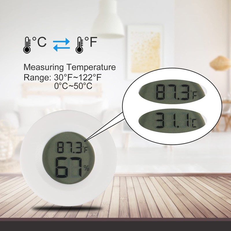 ALMOCN 4 x Mini LCD Digital Thermometer Temperature Humidity Tester
