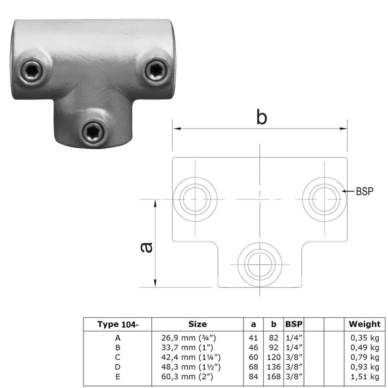 WITTKOWARE Pipe Connector Made of Galvanised Malleable Cast Iron for