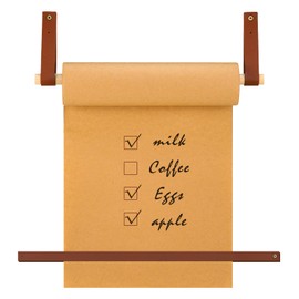 Lincia 12 Inch Kraft Paper Roll Dispenser Wall Mounted 30 Meters Brown Grocery List Note Craft Butcher Paper Roll Holder Memo Board for Wall Decor, to-do Lists, DIY Drawing, Artwork, Creative