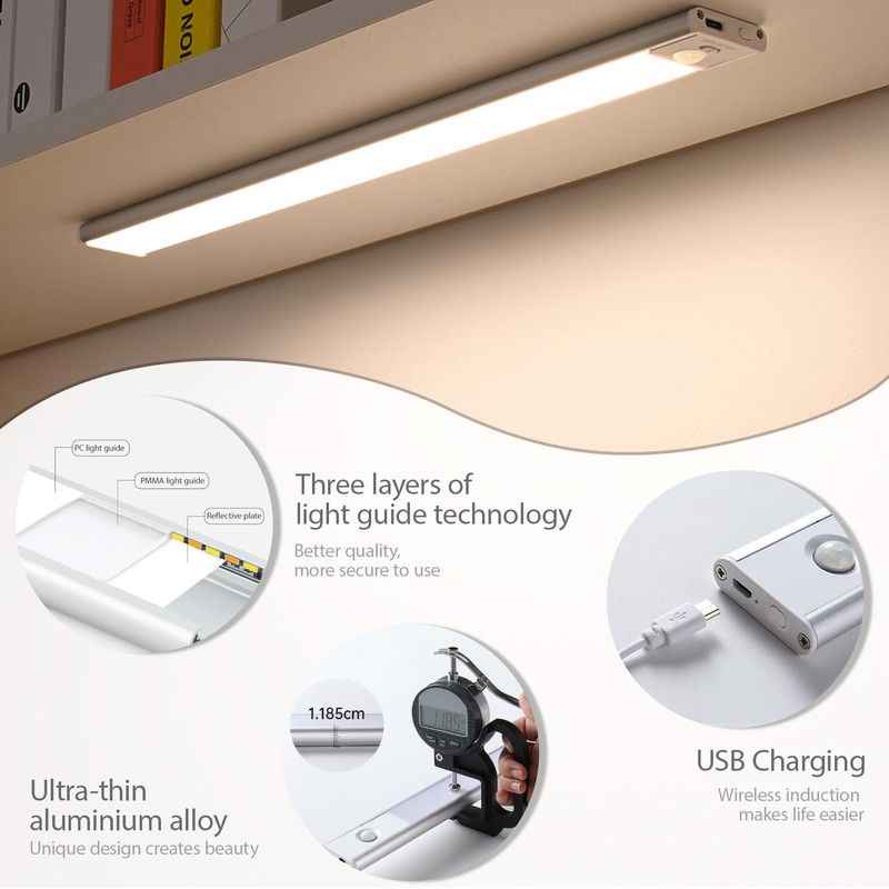 NXPUXP Pack of 2 LED Cabinet Lighting, Kitchen LED Light