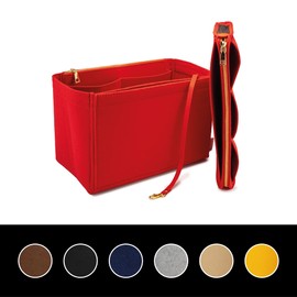 AT Allure-T Felt Handbag Organiser, 2-in-1 Removable Zip Bag, Bag in Bag Organiser Bag, Neverfull gm, Red L