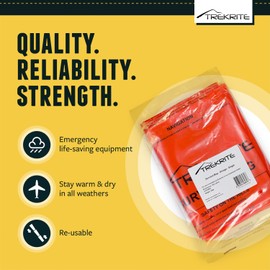 Trekrite Emergency Survival Bivi/Bivvy Bag – Waterproof High Visibility Orange Re-usable Equipment