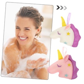 Minkissy 2pcs Unicorn Bath Balls Soft Exfoliating Shower Sponge for Gentle Skin Care Adorable White for Relaxing Shower Experience Suitable for Men Women