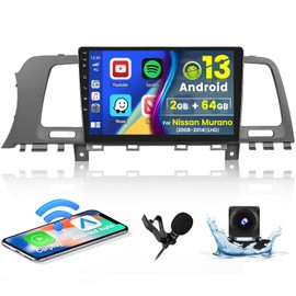[HiFi & 2G+64G] Car Radio for Nissan Murano 2008-2014 with, 9 Inch Android 13 IPS Touch Screen Car Stereo Wireless Carplay/Android Auto, Bluetooth, GPS, 5G WiFi + Backup Camera