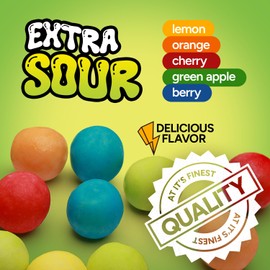 Gumballs for Kids - Sour Gum - Double Bubble Individually Wrapped Gumball - Chewing Gum - 8 Oz Gift Box - Fruity Gum Balls Mix
