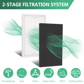 Gekufa Replacement Filter C Compatible with Idylis IAF-H-100C, IAP-10-200, IAP-10-280 for Idylis Air Purifiers Include 2 Filters & 2 Carbon Filters