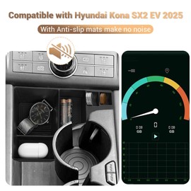 YEE PIN Kompatibel für Hyundai Kona SX2 EV Elektro Hybrid 2024 2025 Mittelkonsole Organizer Aufbewahrungsbox, 3D-Scan Original für Hyundai Kona Zubehör.