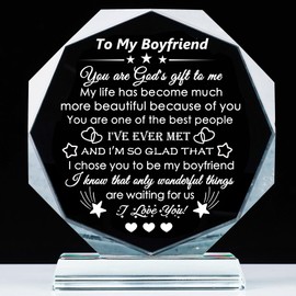 YWHL Romantic Gifts for Boyfriend from Girlfriend, Unique Crystal Keepsake to My Boyfriend Birthday Gifts, Anniversary Valentines Day Christmas Gifts for Boyfriend, Sweetest Day Presents for Him